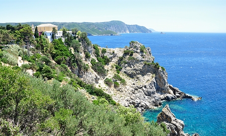 landscape and sea, island Corfu,Greece,Europeのeditorial素材