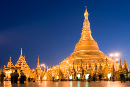 Shwedagon pagoda in Yangon, Myanmar Burmaの写真素材