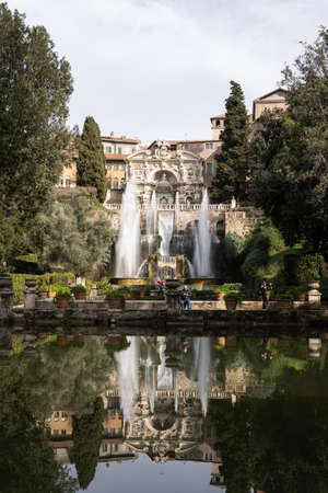Fountains in Villa d'Este in Tivoliの写真素材
