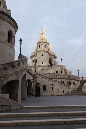 Fisherman's Bastion in Budapest no peopleの写真素材
