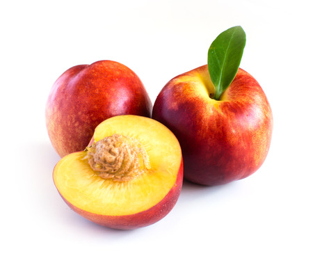 peach on a white backgroundの写真素材