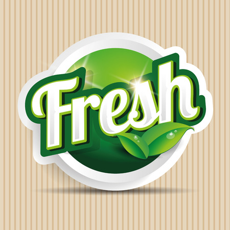 fresh food label, badge or sealのイラスト素材
