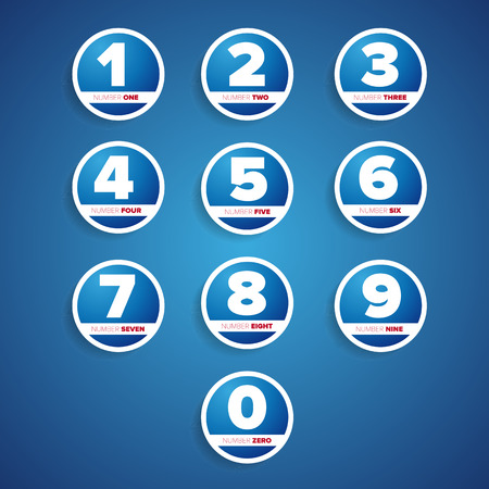set of buttons with numberのイラスト素材
