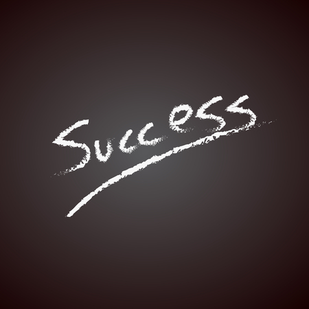 Success handwritten with white chalk on a blackboard vectorのイラスト素材