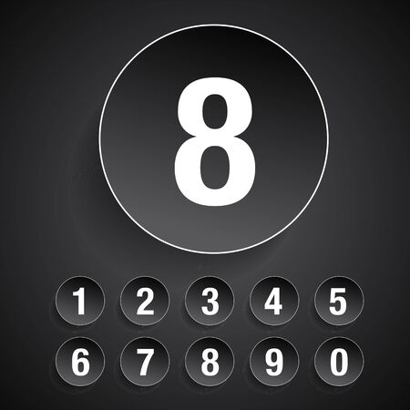 Number set vector greyのイラスト素材