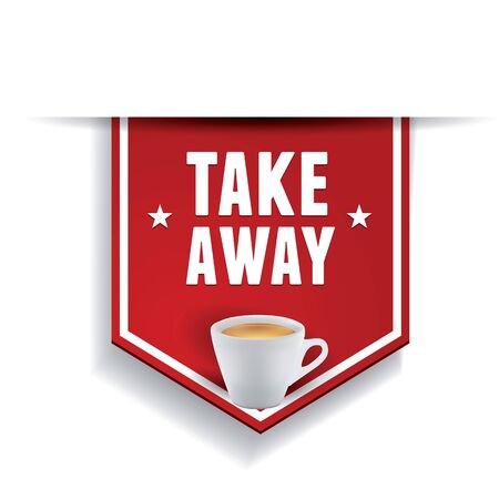 Coffee - Take away sticker labelのイラスト素材