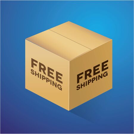 Free Shipping Boxのイラスト素材