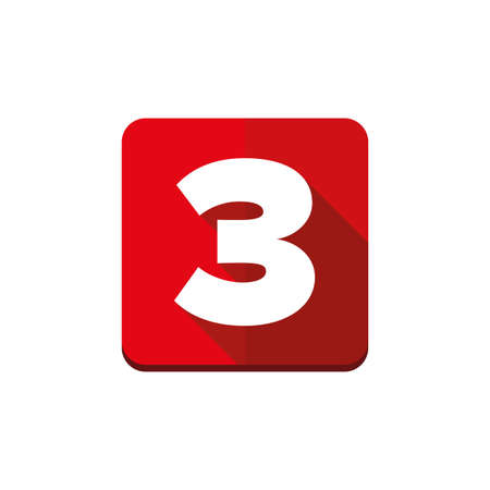 Number three vector buttonのイラスト素材