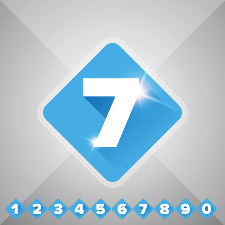 Number vector set blue - flat designのイラスト素材