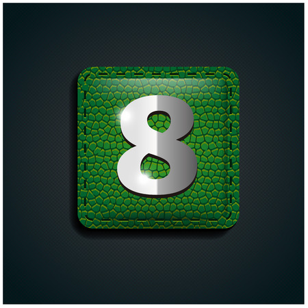 Number eight on green leatherのイラスト素材