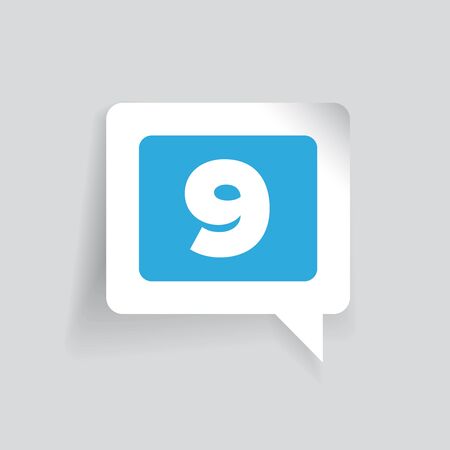 Number nine label vector blueのイラスト素材
