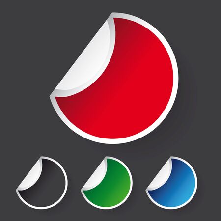 Round sticker vector setのイラスト素材