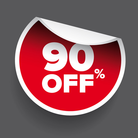 red vector 90% discount price signのイラスト素材