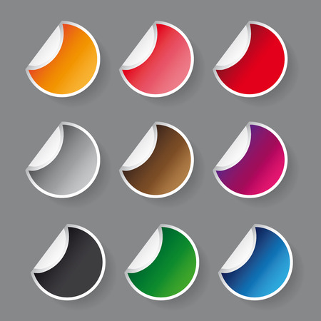 Round sticker vector setのイラスト素材