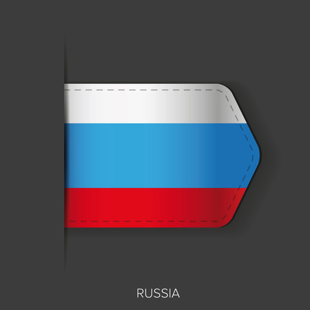 Russia flag vector ribbonのイラスト素材