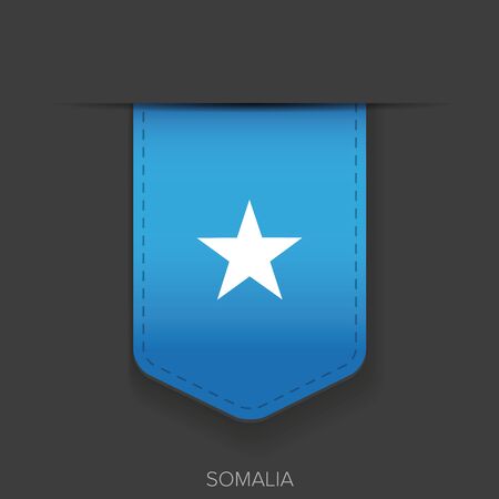 Somalia flag vector ribbonのイラスト素材