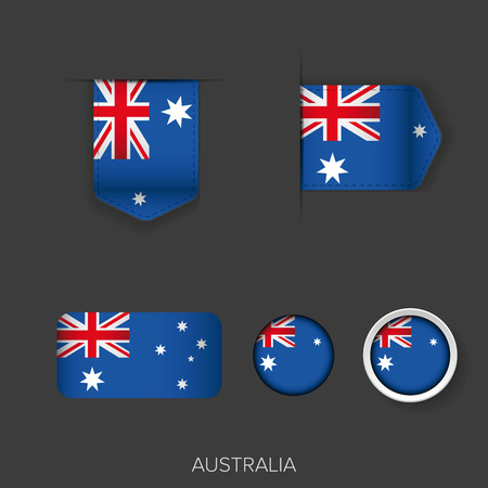 Australia flag vector setのイラスト素材