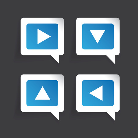 Left Right Up Down label vectorのイラスト素材