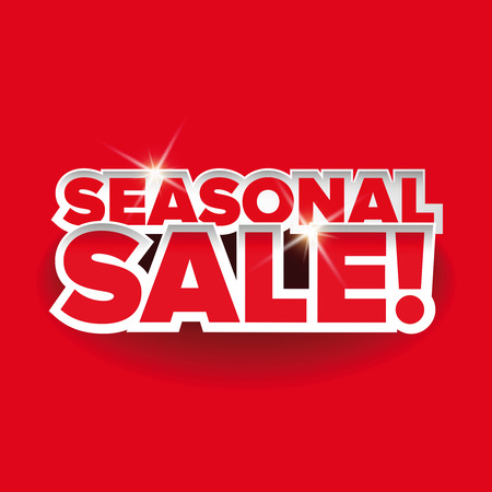 Seasonal sale vector red letteringのイラスト素材