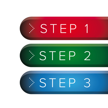 One two three -  progress bar buttonsのイラスト素材