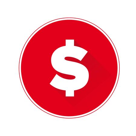 Flat dollar icon or signのイラスト素材