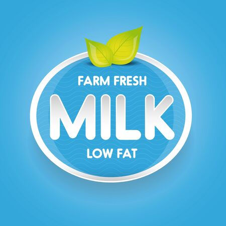 Milk label vector blueのイラスト素材