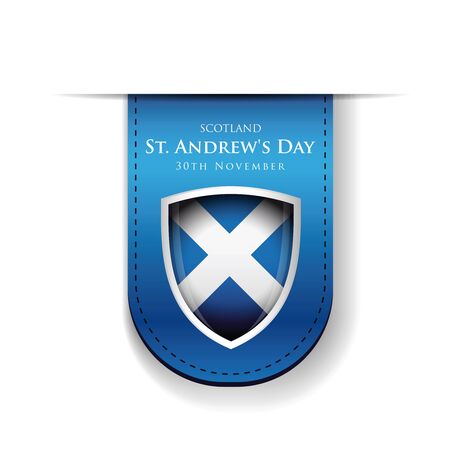 St Andrew Day Scotland flag shieldのイラスト素材