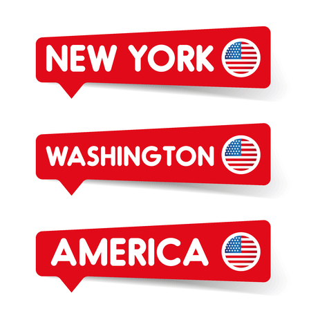 New York, Washington label vectorのイラスト素材