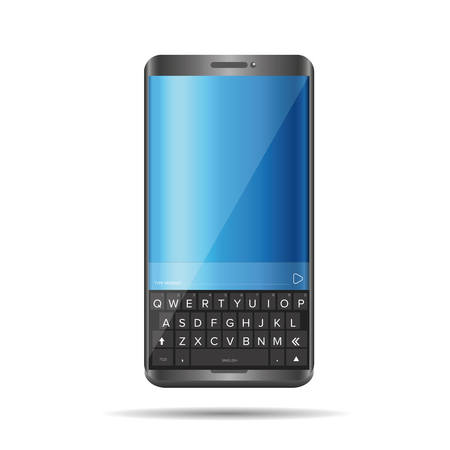 Smartphone with full keyboard vectorのイラスト素材