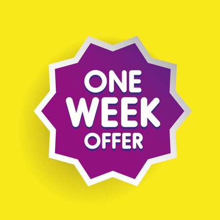 One week offer label purpleのイラスト素材