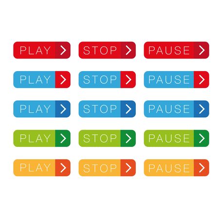 Play, Stop, Pause button setのイラスト素材