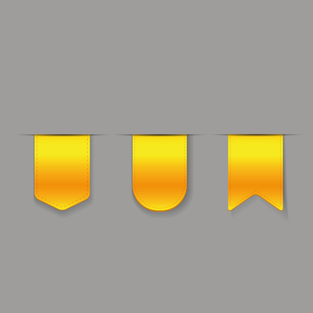 Yellow ribbon vector setのイラスト素材