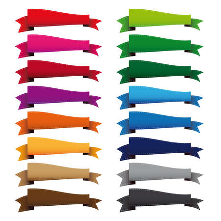 Vector vintage empty ribbon banner setのイラスト素材