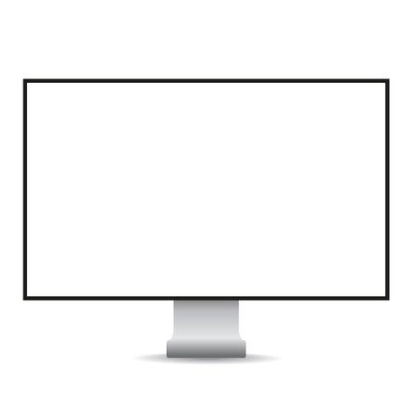 Computer display with blank white screen vectorのイラスト素材