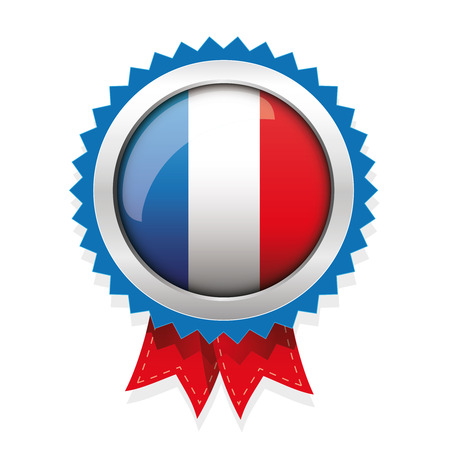 France badge with red ribbon vectorのイラスト素材