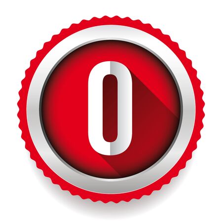 Number Zero badge vectorのイラスト素材