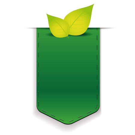 Empty Nature ribbon with leafのイラスト素材