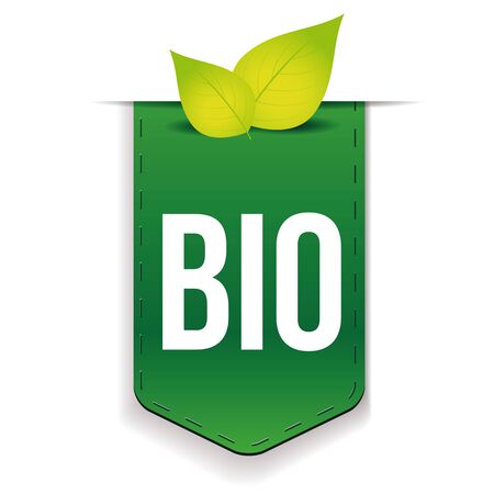 Bio ribbon with leaf greenのイラスト素材