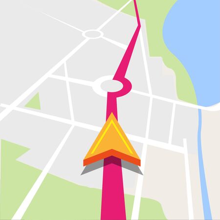 Navigation - Map with arrowのイラスト素材