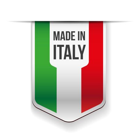 Made in Italy flag ribbonのイラスト素材