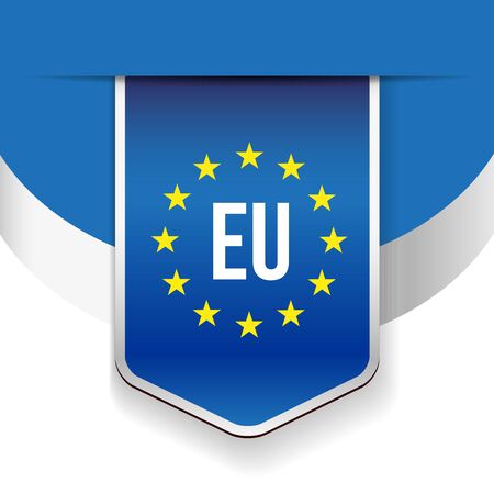 EU flag ribbon vectorのイラスト素材