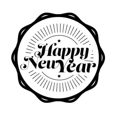 Happy New Year lettering vector goldのイラスト素材