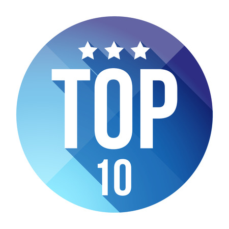 Top Ten button vector blueのイラスト素材