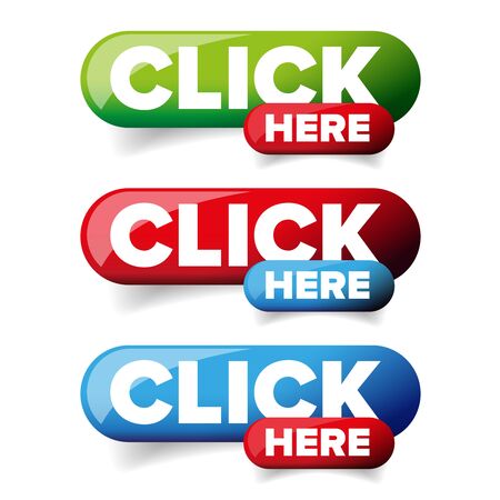 Click Here button set vectorのイラスト素材