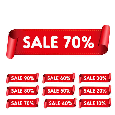Sale red ribbon set