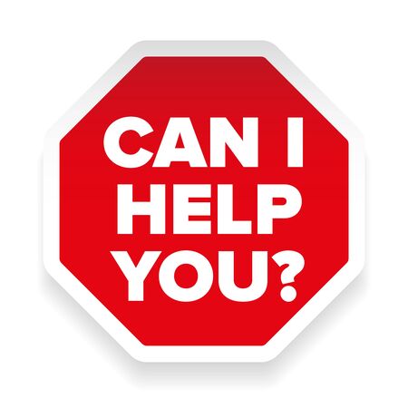 Can I help you sign stickerのイラスト素材