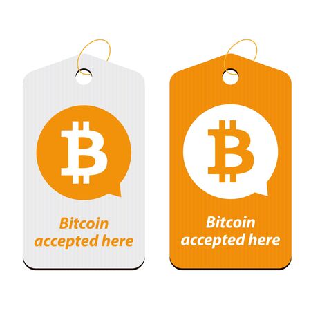 Bitcoin accepted here tagのイラスト素材
