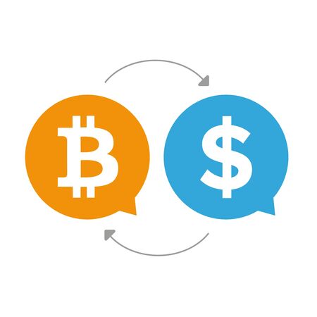 Bitcoin Dollar exchange signのイラスト素材