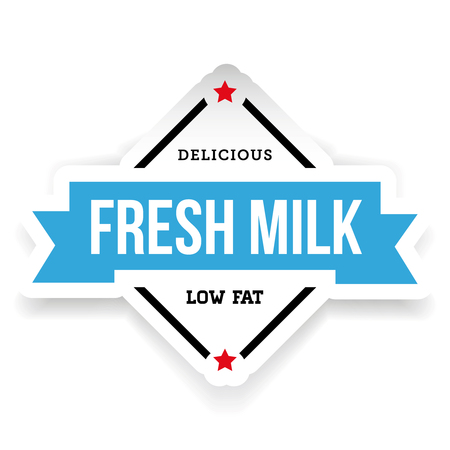 Milk label vintage blueのイラスト素材