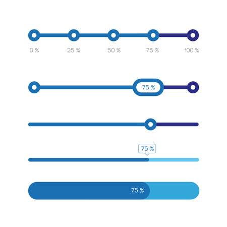 Percent progress bar set vectorのイラスト素材